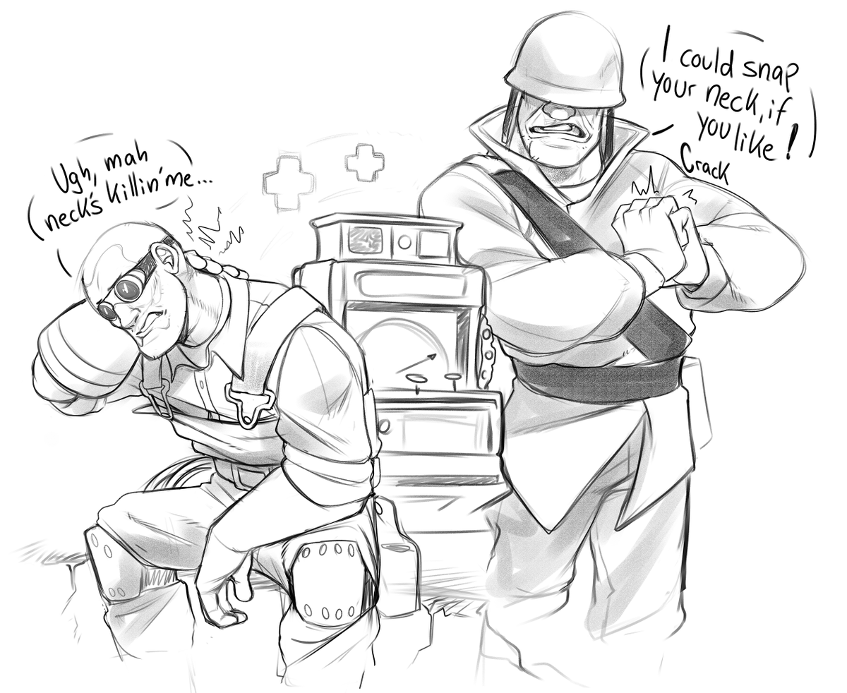sindenbarks's tweet photo. Tummy ache and headache survivors 😩✊ #TF2 #helmetparty https://t.co/RB8F3jheHJ