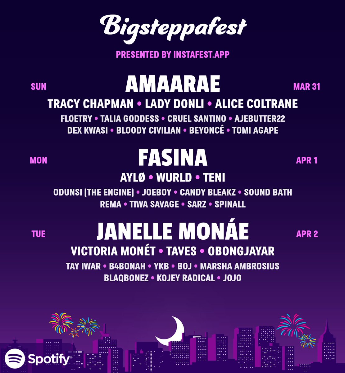 beyondbinary91's tweet photo. My festival lineups for this month. #Instafest #Festify #Spotify #SpotifyStats https://t.co/M6UpxyDQC0