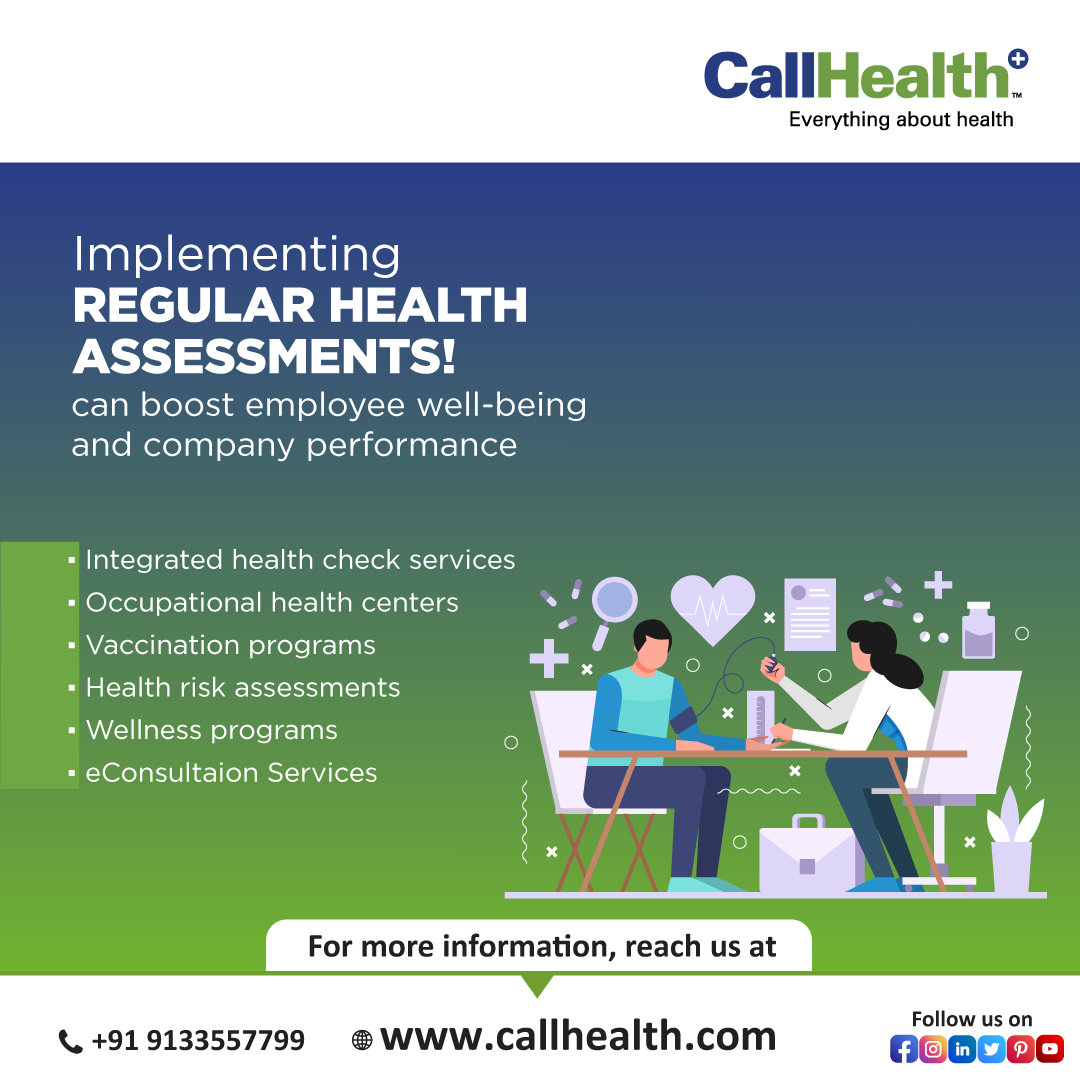 Prioritize Employee Health with our Corporate Annual Health Checkups! Website: callhealth.com Call: +91 9133557799 #corporatewellness #corporatehealthchecks #employeehealth #annualhealthcheck #annualhealthcheckup #employeewellbeing #virtualdoctorconsultation