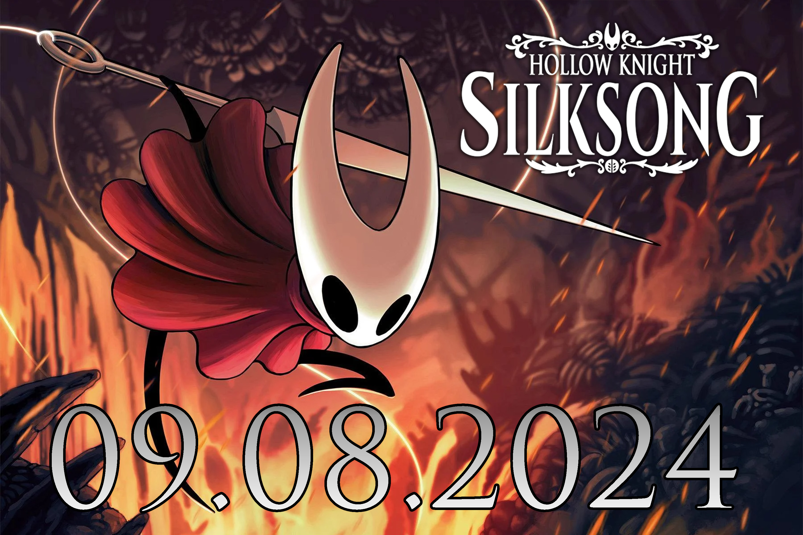 Shirrako on X Hollow Knight Silksong releases on 09.08.2024 Available on PC PS5 PS4 Xbox Series X S and Nintendo Switch. https t sUwrsjG64F X