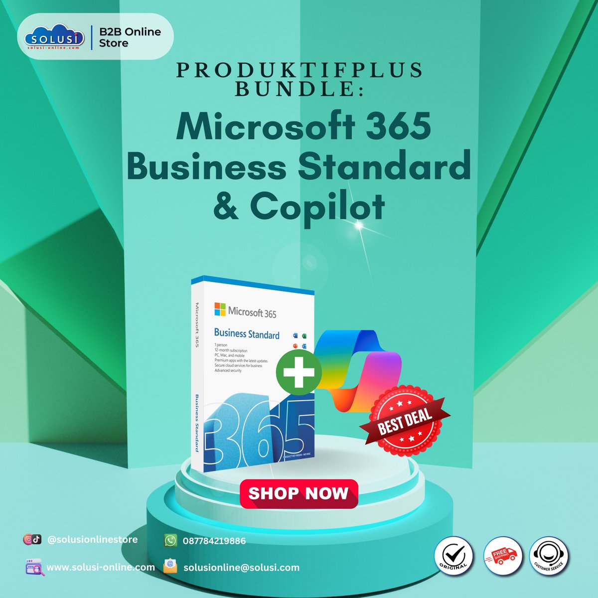 Optimizing productivity and savings with the ultimate duo: Microsoft 365 Business Standard and Copilot bundling! 💼💻 

Shop Now: solusi-online.com/product/produk…

#Efficiency #SmartSavings #TechSynergy #Diskon #Murah #Cloud #License #Software #SolusiOnlineStore #B2BOnlineStore