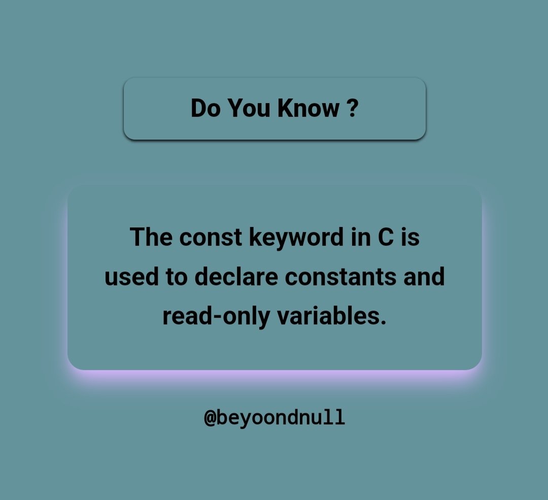 piyu__sssh's tweet image. #cprogramminglanguage #constant #beyoondnull #beyoondnullposts #programming ✨💸