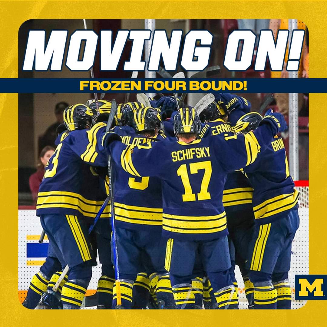 Down goes MSU!! We are headed back to the Frozen Four for the 3rd straight year!!! #GoBlue