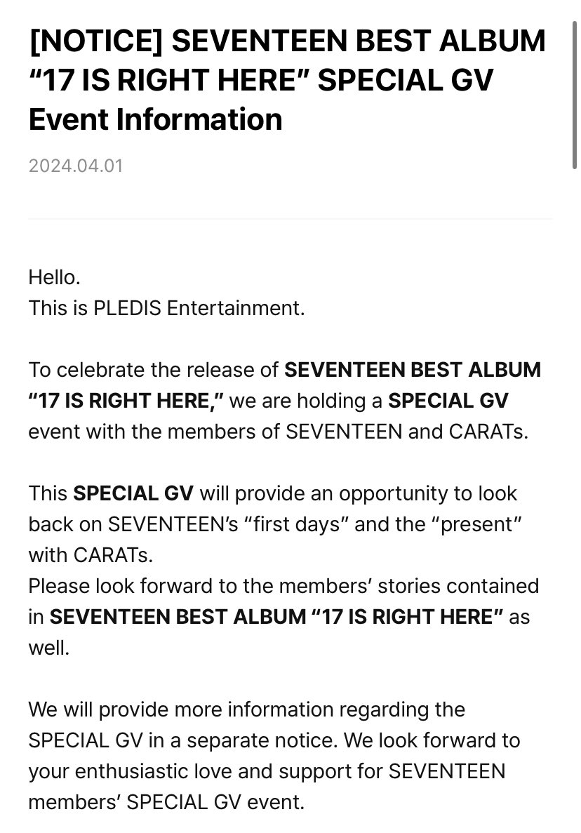 OH MY GOD THIS ALBUM WILL HAVE A GV??/!!/ This SPECIAL GV will provide an opportunity to look back on SEVENTEEN’s “first days” and the “present” with CARATs. wow 😭😭😭😭