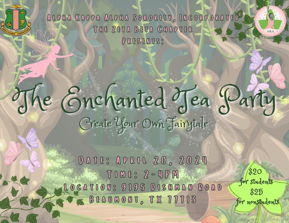 The time has arrived! Our annual Tea Party 🫖🩷 April 20, 2024 from 2pm-4pm. We will be in the SET from 12-2pm this Monday &amp; Friday selling tickets for this elegant occasion with the theme of ✨Create Your Own Fairytale✨. There will be food, guest speakers, and much more!!!🩷💚