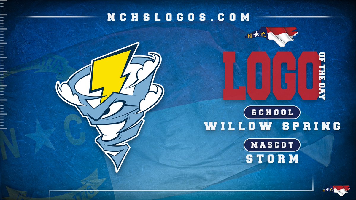 We kick off April by ➡️ to Wake County to✔️out the Willow Spring Storm for our #NCHSLogoOfTheDay 🟦🟨🌪️ @WS_Storm_Sports @WillowSpringHS @WS_Storm_FB @WS_Storm_WSoc @WS_Storm_Base @WS_Storm_WBall @WS_Storm_MBball @WS_Storm_WLax nchslogos.com/WillowSpring_S… #nchsfb #nchshoops