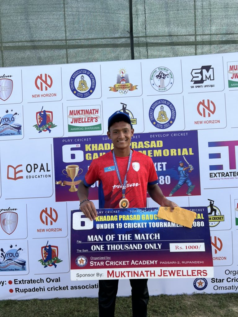 TheCECNepal's tweet photo. Pulsar Cricket Excellence Center marches into the final with back-to-back wins in the Khadga Prasad Gauchan Memorial U-19 Tournament!
#TurningDreamsIntoReality | #NepalCricket | #PulsarNepal | #KumariBank | #Jimbuthakali | #MagicNepal | #NLIC | #maximax | https://t.co/quMpcZ1gfg