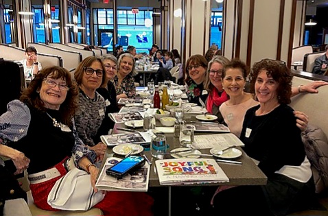 What an enriching Easter we had meeting at a NY kosher  deli, gulping chicken soup, munching on sour pickles and discussing our books and future projects. Lesléa Newman Linda Marshall Ann Koffsky Rachelle Burk Amy Losak Kimberly Marcus Gloria Koster
