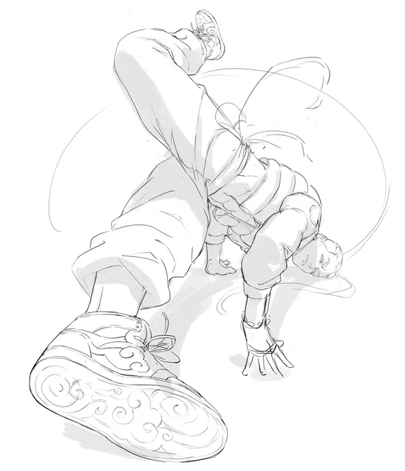 Jamie w/roughs. For the FNF gang late last year.#StreetFighter 