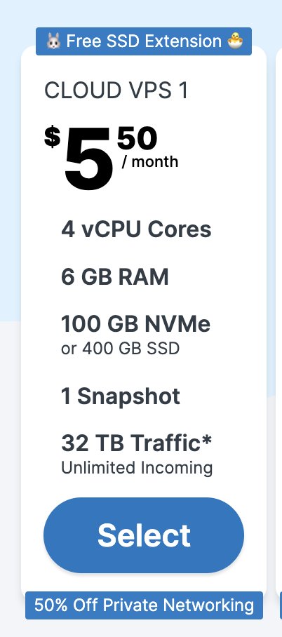 yeti_coder's tweet photo. I came across Contabo while watching a video and found out that they have a pretty good config VPS for $5.50 a month. Better than Hetzner's. https://t.co/b6mh7BzKAP
