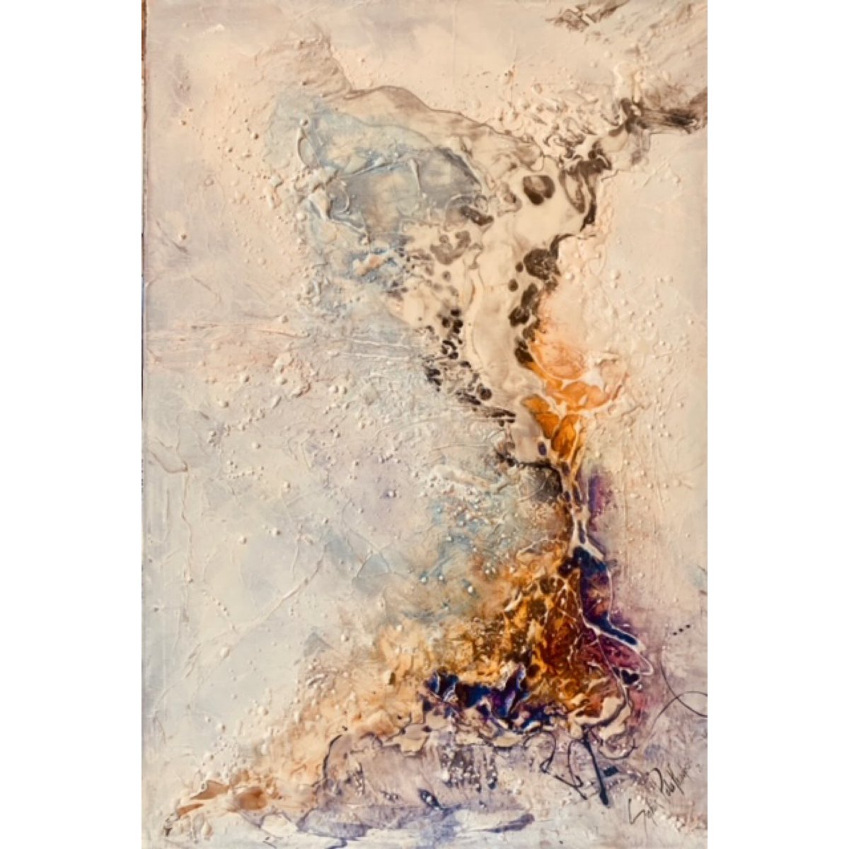 WestmountGallry's tweet photo. New work by abstract artist Sophia Paleotheodoros now on sale at the gallery. There are 7 new pieces. The one on display here is entitled Superstitious. It’s 36x24in but can be hung horizontally as well. It’s a flexible piece that can fit any decor. https://t.co/H9oWTaOwg8