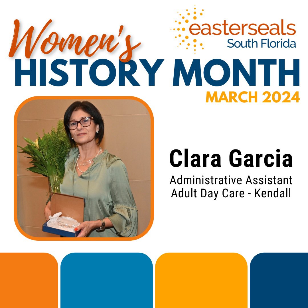 Leave a 🩷 for today’s #StaffSpotlight! If you want to find an angel on earth, look no further than our beloved Clara Garcia. Clarita, as she’s affectionately called, has been with #EastersealsSouthFlorida for eight years (1/4)
#womenshistorymonth #easterseals #staffspotlight