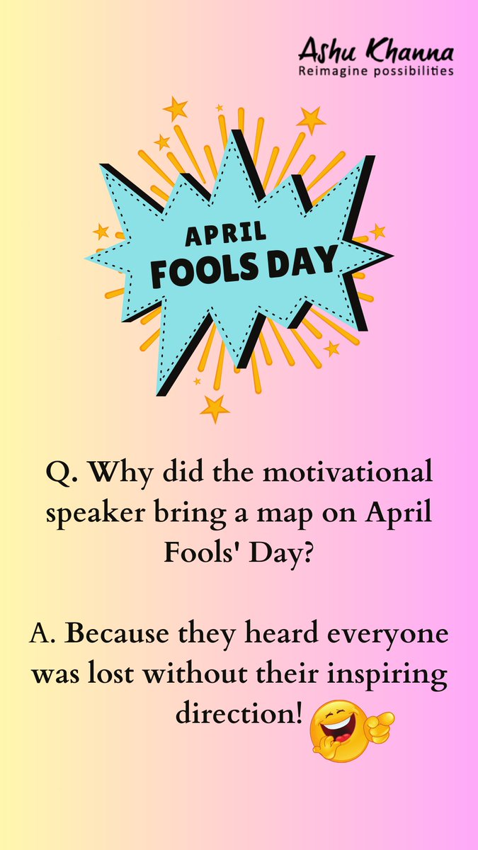 Life's too short to take ourselves too seriously. Embrace the laughter, enjoy the pranks, and celebrate the joy of April Fools' Day! #Ashukhanna #Iam #Playbooktohappiness #AprilFoolsDay2024 #AprilFools