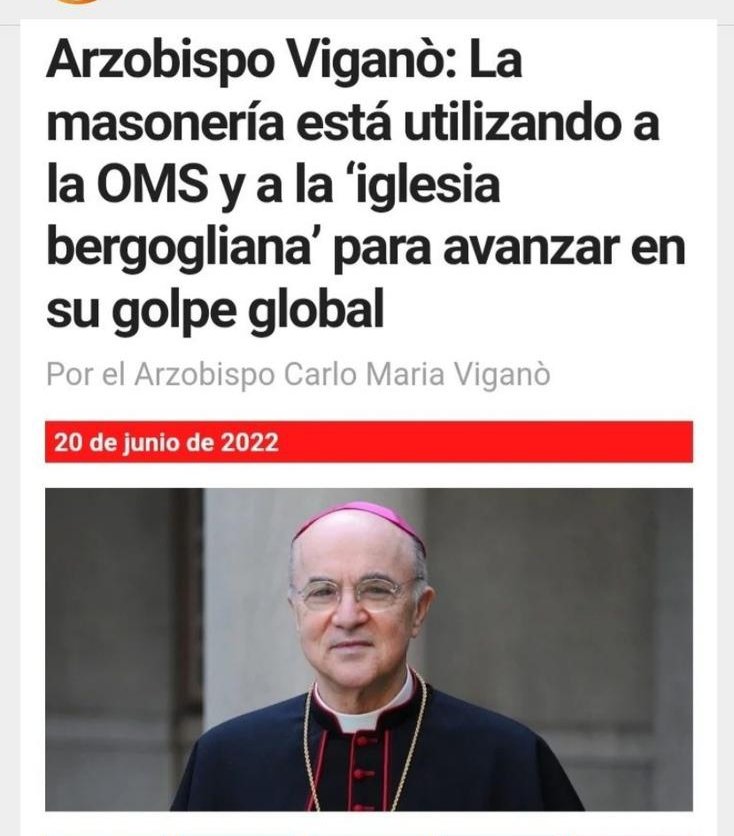 Te lo dice un Arzobispo italiano y Apostólico en los Estados Unidos... de que sabe, sabe. 👇👇👇👇 🔥🔥🔥🔥