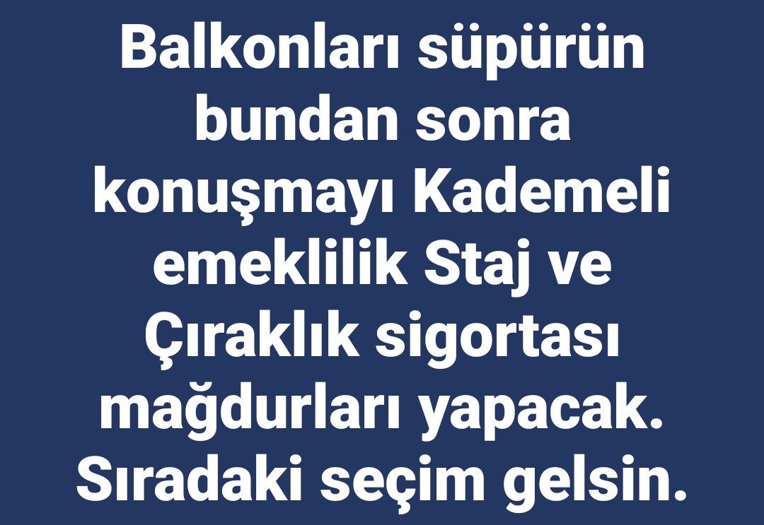 Sıradaki seçim gelsin.
#KademeSeçimeDamgaVurdu
#StajVeÇıraklıkSskBaşlangıcıOlsun