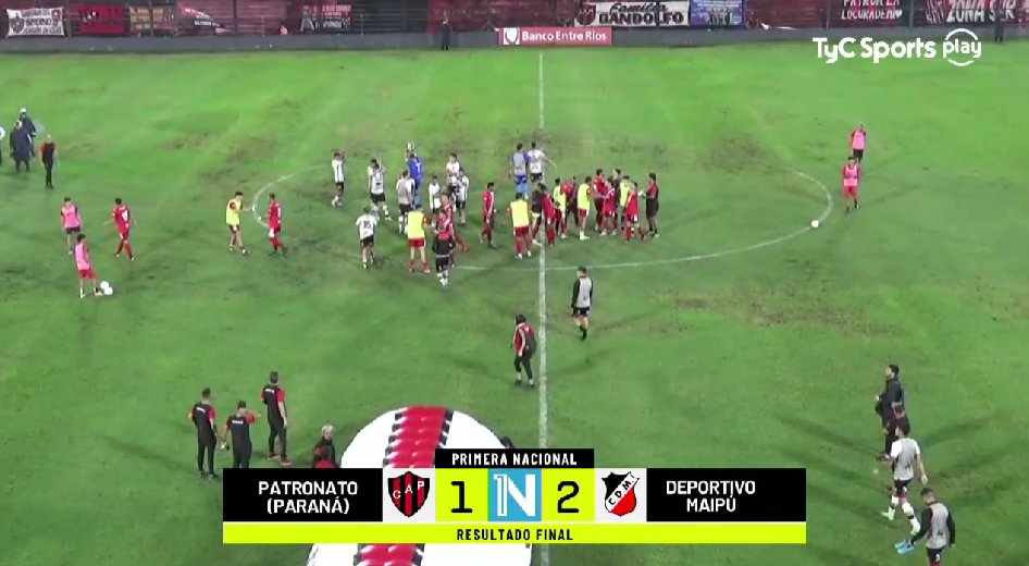 TyCSportsPlay's tweet photo. ¡Final del partido! @Deportivo_Maipu lo ganó en la última y se llevó el triunfo ante @ClubPatronatoOf por 2-1 en Paraná. Lo viste EN VIVO y en exclusiva por https://t.co/6eSENGb6G0 📲🖥️

#NacionalEnTyCSports https://t.co/NobouxmVDH