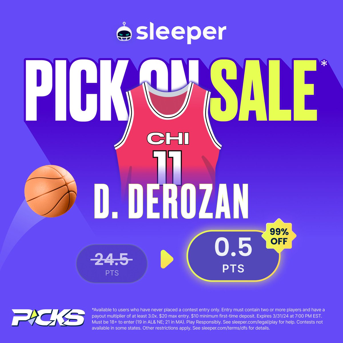 AlexCaruso's tweet image. Jalen Brunson HUGE DISCOUNT Parlay

$10 ➡️ win $180 

There’s also TWO PROMOS you get if you’re a New User on Sleeper

DeMar DeRozan Over 0.5 Points
Luka Doncic 33.5➡️26.5 Points

You can unlock them BOTH using⬇️

Code CARUSO for up to $500 Deposit Match sleeper.com/promo/CARUSO