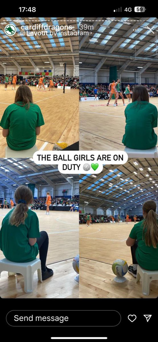 Our U12 had an amazing time being ball girls for <a href="/cardiffdragons_/">LexisNexis Dragons</a>    Thank you for making us feel so special @WalesNetball_ ❤️💙