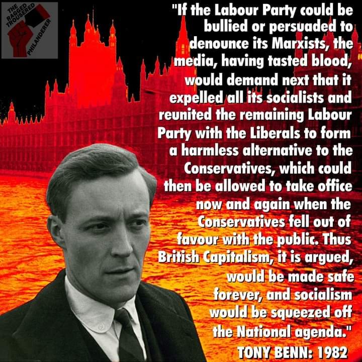In 1982 Tony Benn warned us of the dangers of allowing the media to drive the removal of socialism from the Labour Party.
Everything he predicted is coming true.