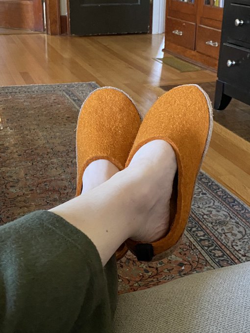 Thank you Johnny for my new wool slippers &amp; my coffee warmer. Working from home has never been cozier