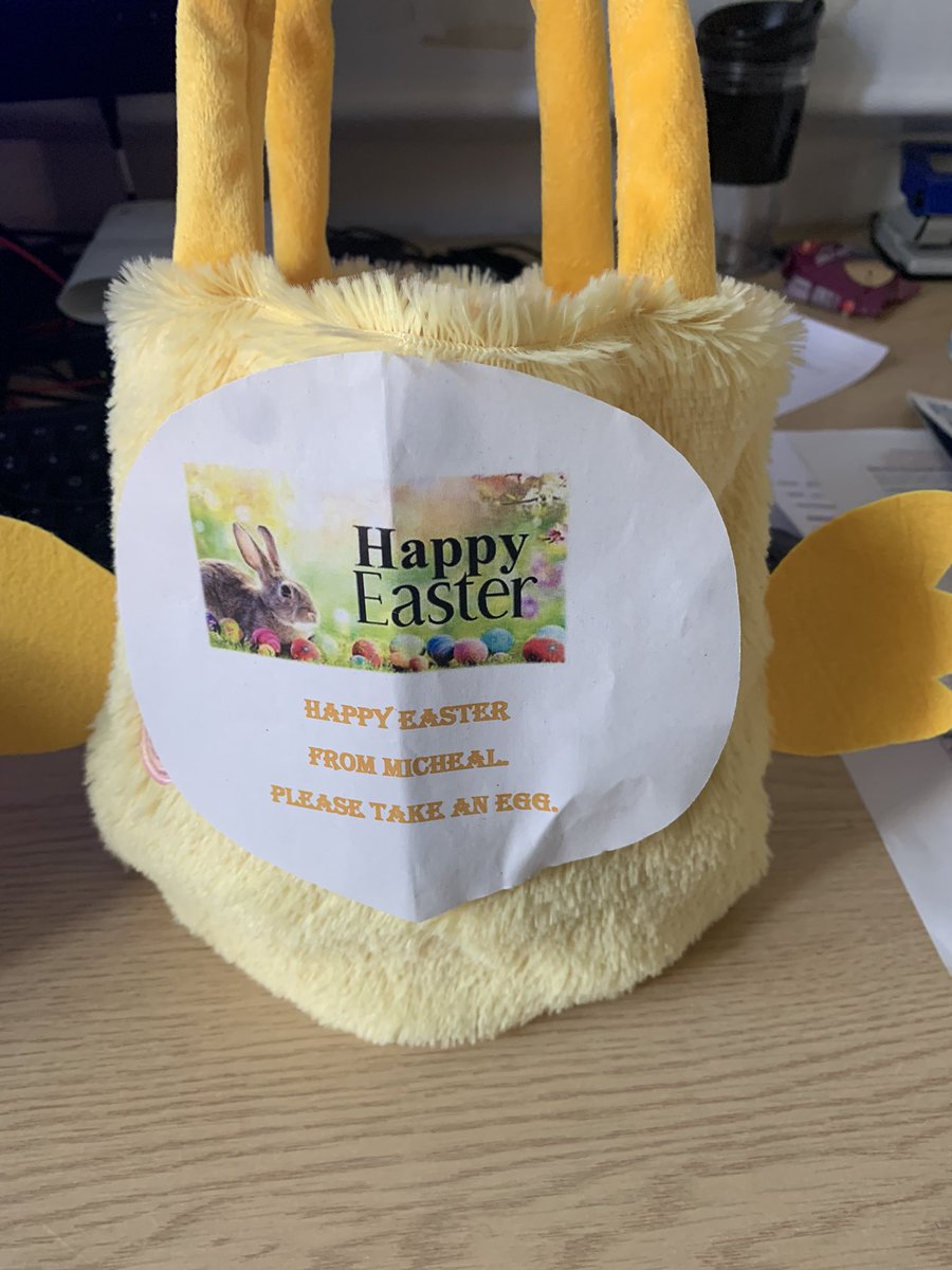 ErvingMarie's tweet photo. Thank you Michael for the Easter eggs for all the staff, appreciated by everyone  🐣 https://t.co/EMW57FZ0te