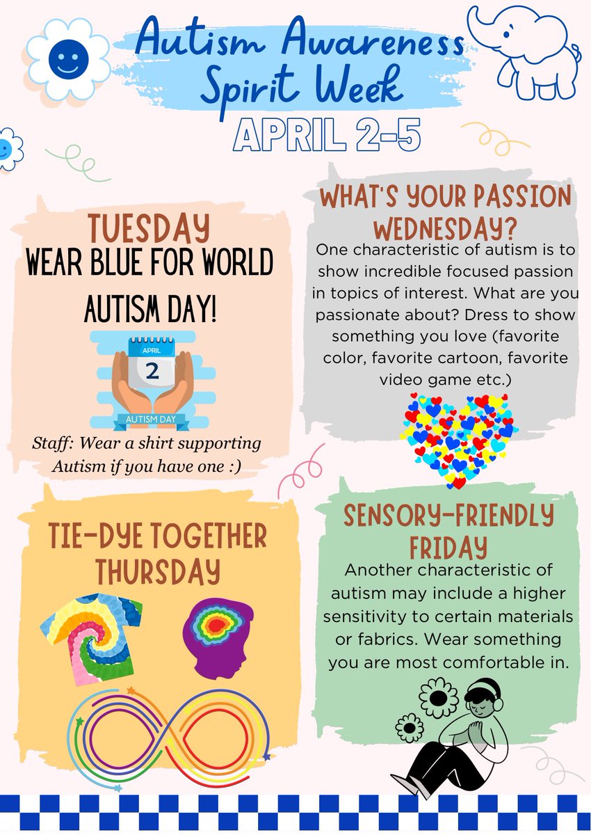 Next week is Autism Awareness Spirit Week at Lincolnway! #wyasd #wyproud #AutismAwareness #AutismAcceptanceWeek @wyasdblue