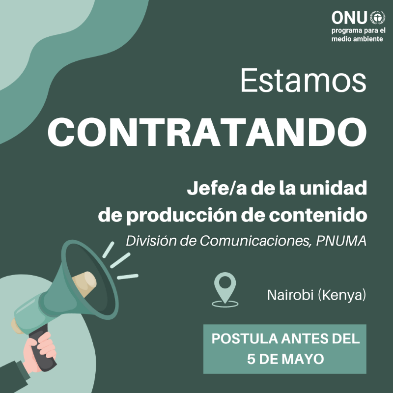 unep_espanol's tweet photo. Trabaja con nosotros

El PNUMA busca comunicador/a senior para impulsar la influencia de la organización en los medios de comunicación en favor de las cuestiones ambientales críticas.

Supervisión de la producción editorial multimedia y estrategias.

https://t.co/nW7iGjePZs