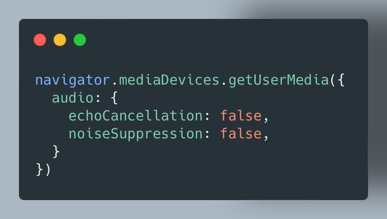 Pro-tip if you're doing audioviz in javascript using microphone input  (or line-in):

Disable echoCancellation and noiseSuppression. getUserMedia seems to optimize for vocal input by default.