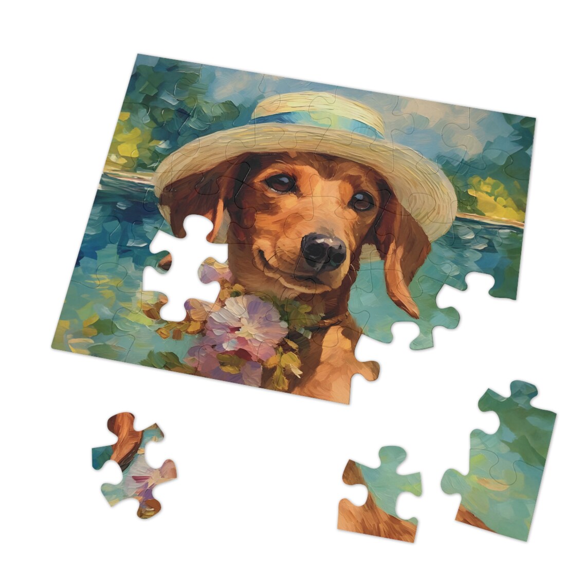 The Dachshund Monet Puzzle isn't just a puzzle – it's a masterpiece waiting to be unveiled. Whether you're seeking a moment of tranquil contemplation or bonding with loved ones, this puzzle promises hours of joy and aesthetic delight. #PuzzleFun #CreativeChallenges