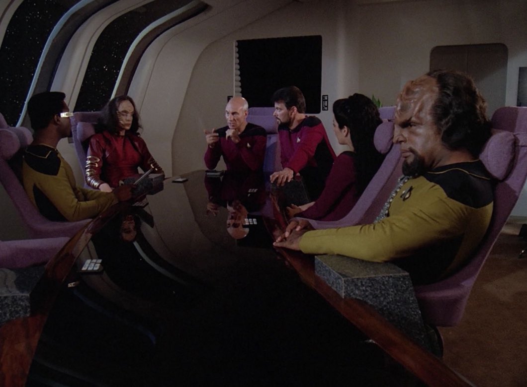 Happy Easter! 🐣 
We’re off this week - we’ll return next week (4/7) for a *very* tense discussion about who clogged the drains in the holodeck.
TNG s2.ep20 - The Emissary
#TNGSunNight #TOSSatNight