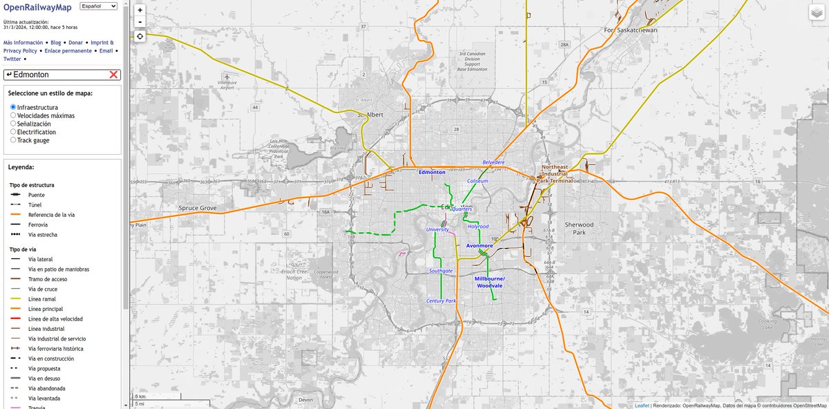asalmendez's tweet photo. ¿Necesitas saber el nombre y distribucion de lineas ferreas?
No te preocupes, en #OpenRailwayMap puedes consultar casi todas las líneas del mundo, así como proyectos en construcción y líneas muertas.
🚅Link: https://t.co/5cIr1dsxMi https://t.co/rggNcSOiCK
