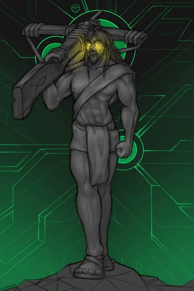 boomshootart's tweet photo. Kristos, Son of #Davoth
Art by u/LlortorLJE
Fan depiction of #Jesus in #Doom

#doometernal #christ #jesuschrist #fanart #easter #eastersunday #easter2024 #EasterSunday2024 #crossbow #ballista #arbalest https://t.co/3Rl7hF6ZEu