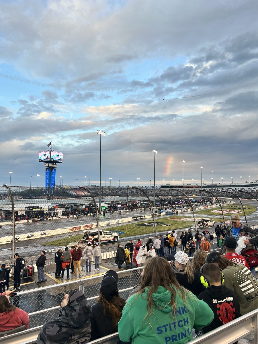 Rainbow 🌈 over the raceway! Let’s GO!! 🏁