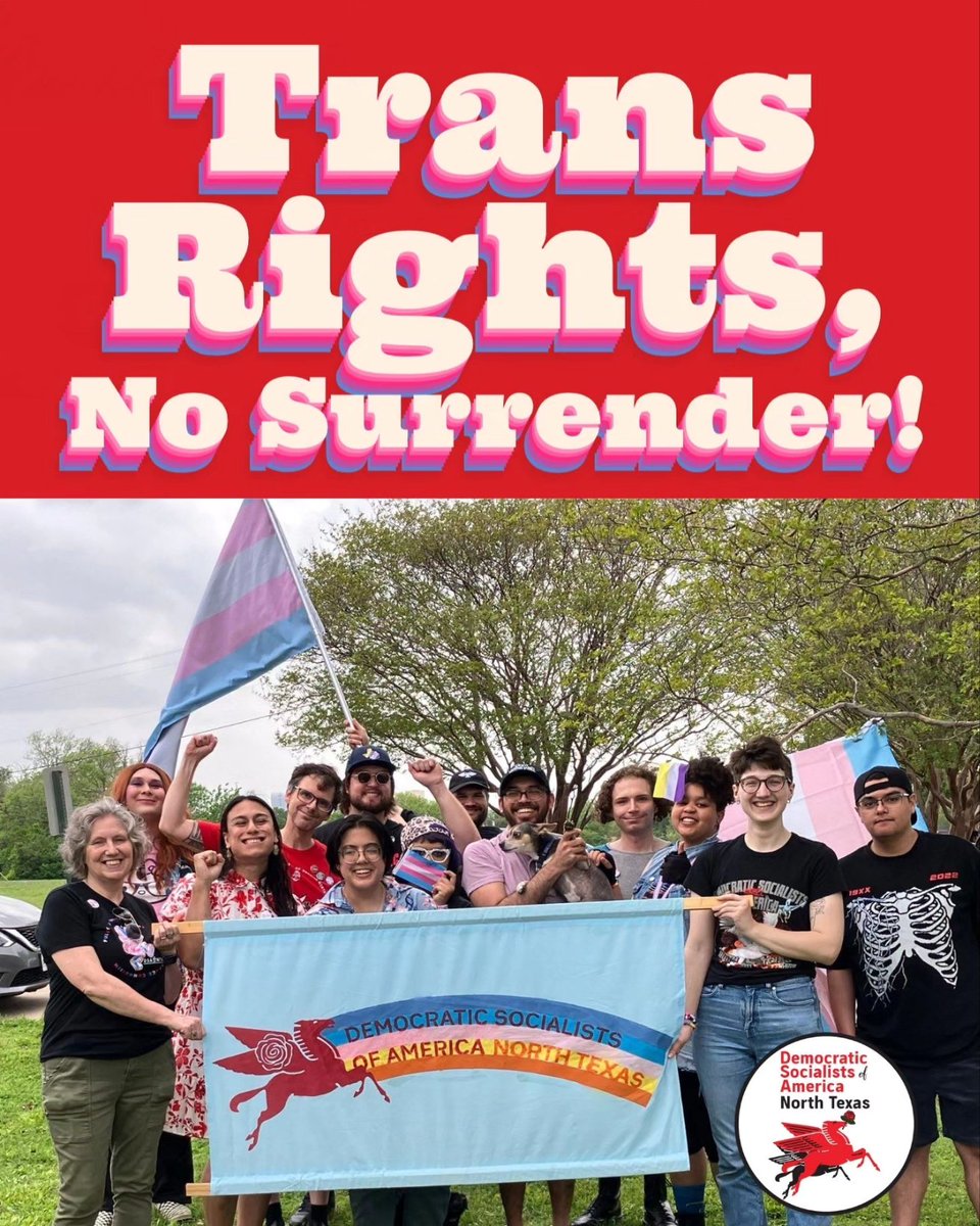 DSA_NorthTexas's tweet photo. Wonderful day celebrating our Trans comrades today at the park with community and affirming activities. We fight for a world where we can all be free! #TransDayOfAction https://t.co/2hSZiIJyyF