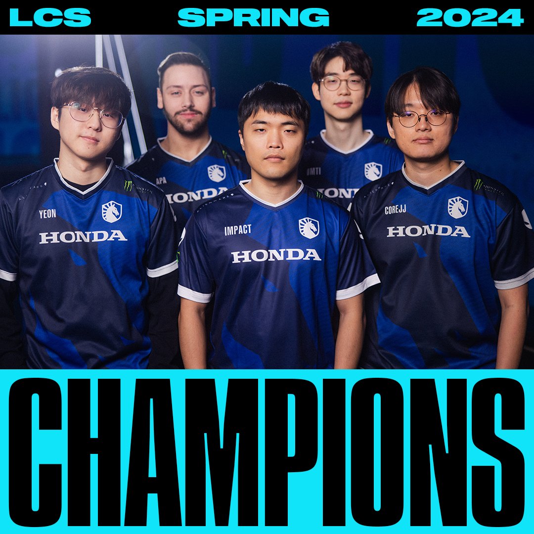 CONGRATULATIONS TO THE #LCS SPRING CHAMPIONS: @TeamLiquidLoL! 🏆
