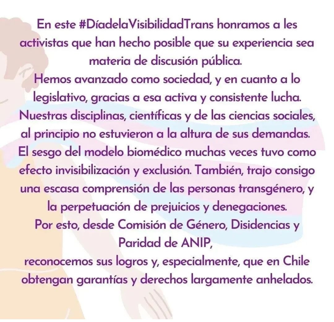 Genero_ANIP's tweet photo. ✨✨ Hoy desde @Genero_ANIP conmemoramos el #DiaDeLaVisibilidadTrans 😍🌈🌈🏳️‍🌈🏳️‍🌈 https://t.co/xvA9va6fOl