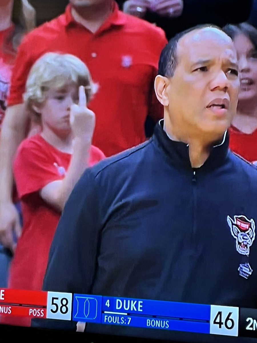 The_Pick_Doc's tweet photo. Let’s make this kid famous! #duke #ncstate #NCAAMarchMadness #college #basketball #NCAABasketball @NCState @DukeMBB @MarchMadnessMBB #FinalFour #reddit #viral https://t.co/al1PamP73J
