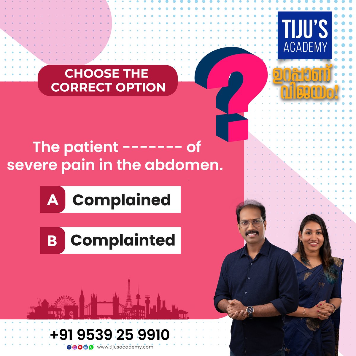tijusacademy's tweet photo. ✅Choose the Correct Option.
✅Comment Below !!! 
✅The answer will be explained on OET Serious Mistakes (YouTube &amp; Facebook Live)
Stay Tuned !!!
#oetclasses #tijusacademy #oetwriting #oetgrammar #oetexam #oet #oetexampreparation #grammar #oettips #oettip https://t.co/XvwSRlfiv9