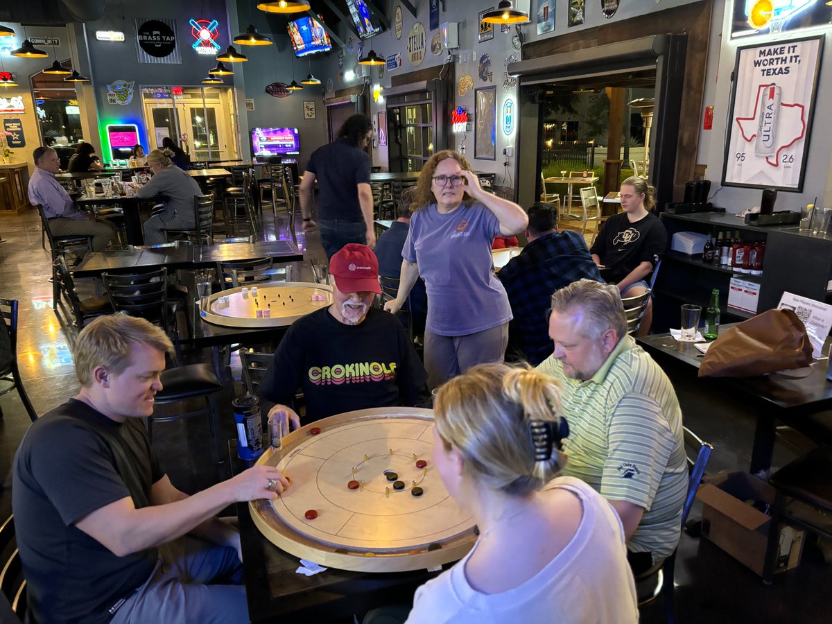 ExtraPintDallas's tweet image. We had a great time at Brass Tap on Thursday!!  The Rangers opening day win in the 10th was icing on the cake.  #crokinole #boardgames