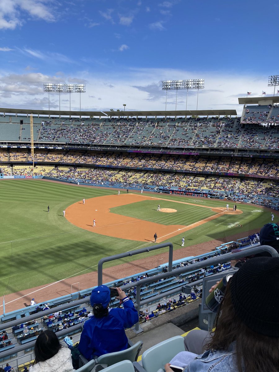 MikeDillman10's tweet photo. Nice day for a game.  Let’s go Dodgers I guess! https://t.co/5x3Win1l0M