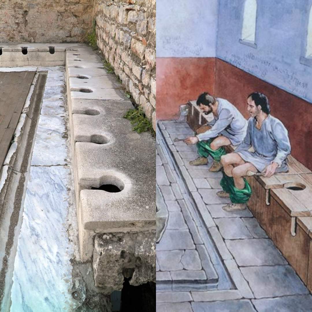 The Secret History of Public Latrines in Ancient Rome: The Fascinating Techniques Behind These Public Facilities Details in comments👇