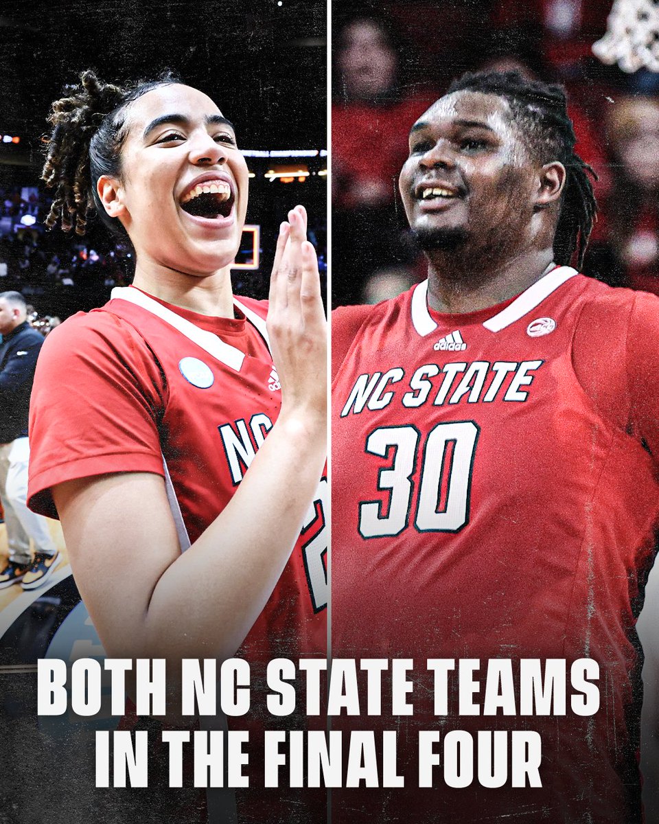 This is the first time that NC State has ever had its men's and women's teams reach the Final Four in the same year 😤 @PackMensBball | @PackWomensBball