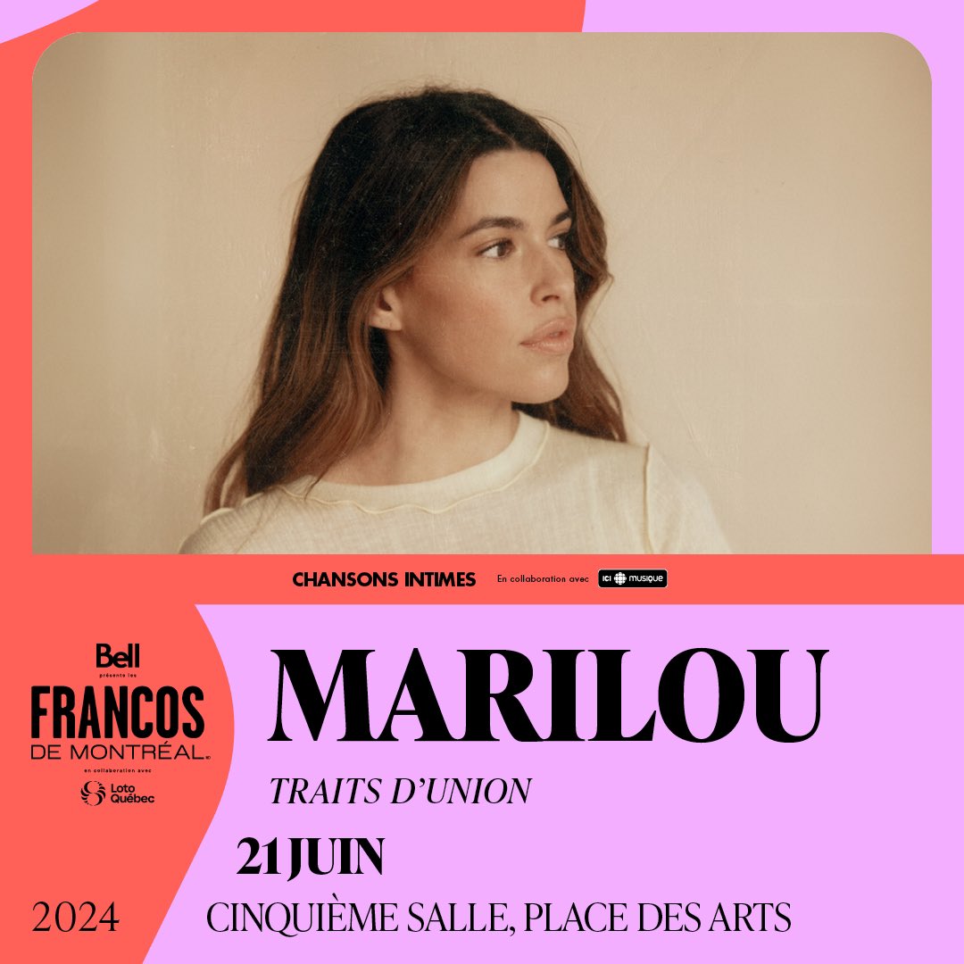 La talentueuse Marilou s’ajoute à la programmation des Francos cette année 🫶 🎟️ Billets en prévente via l’infolettre des #francosmtl jeudi et en vente vendredi 10h
