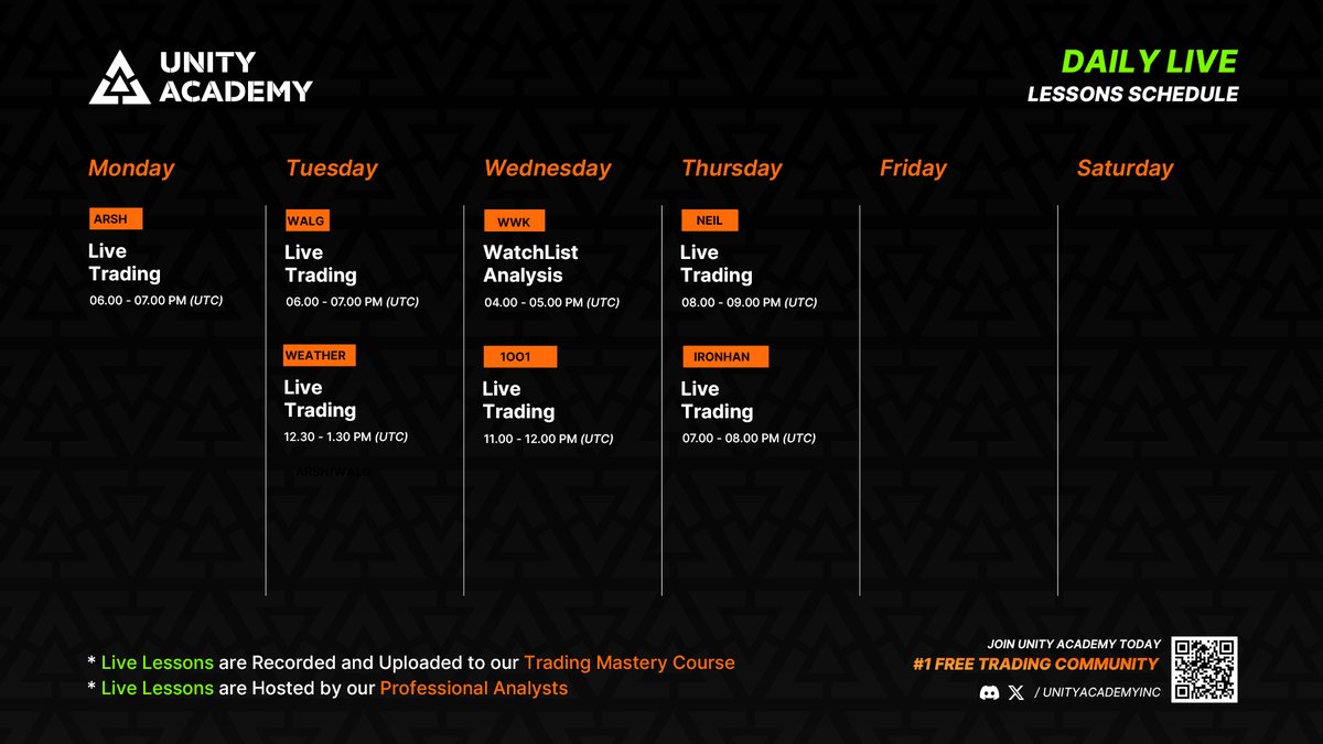 Free 7x Live Trading Masterclass Weekly Schedule [1st - 7th] 👇 • Learn  From Multi-Millionaire Traders • Live Trading Signals • Q & A ⛩️ | Join Our  Free Community #Crypto $ETH $SOL #TradingSignals