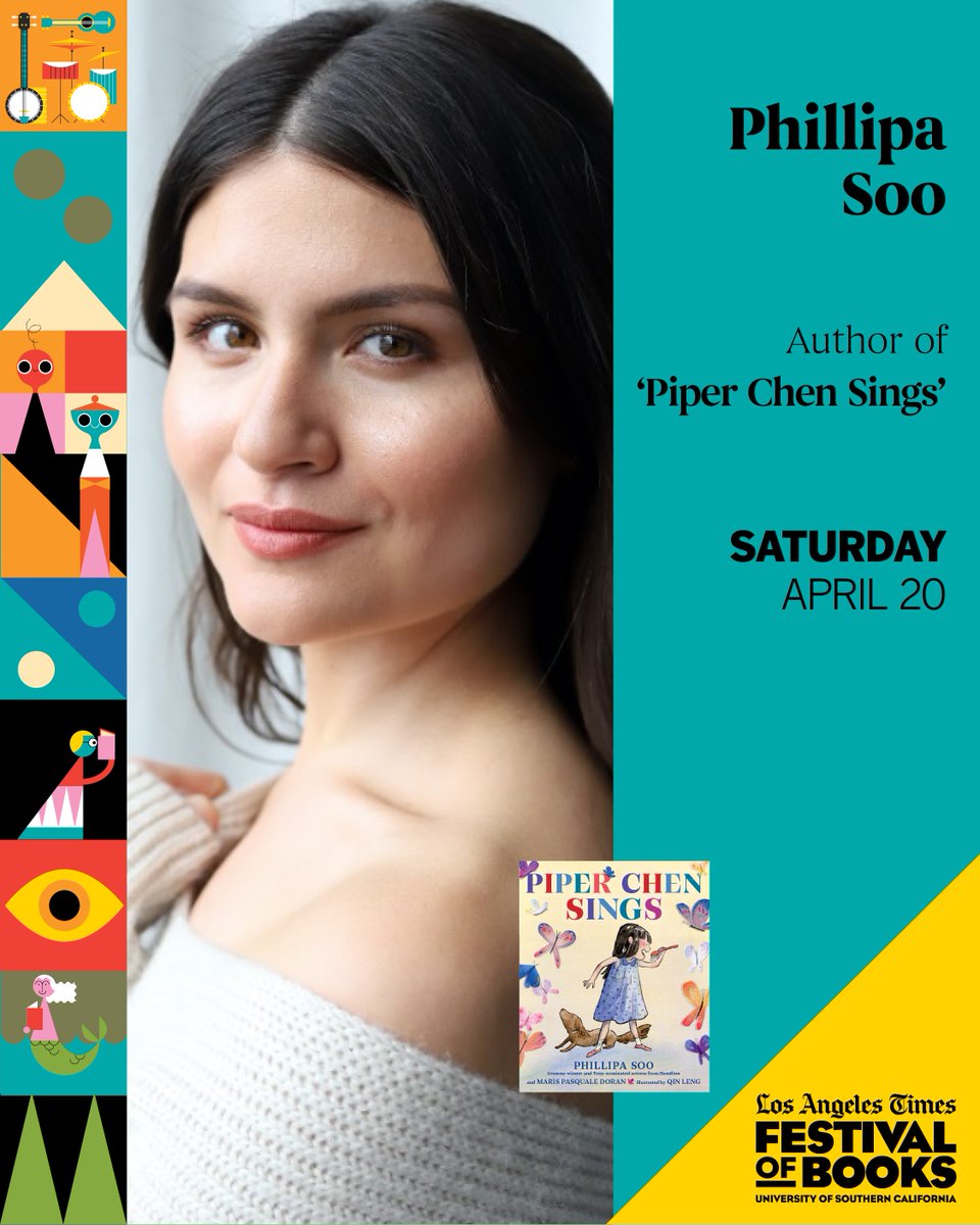Phillipa Soo is best known for originating the role of “Eliza” in HAMILTON, earning her Tony and Emmy noms and a Grammy win. Join her and co-author Maris Pasquale Doran April 20 on the Children’s Stage as they discuss “Piper Chen Sings' with @jennyagold! latimes.com/fob