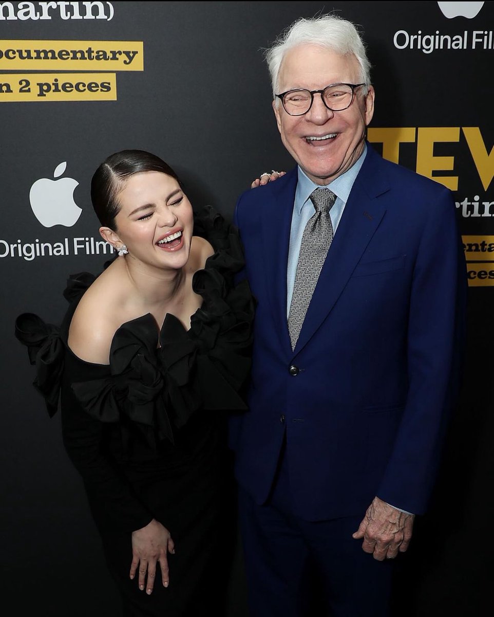 GomezSource2's tweet image. Selena Gomez &amp;amp; Steve Martin at the premiere of his documentary in NYC 🖤