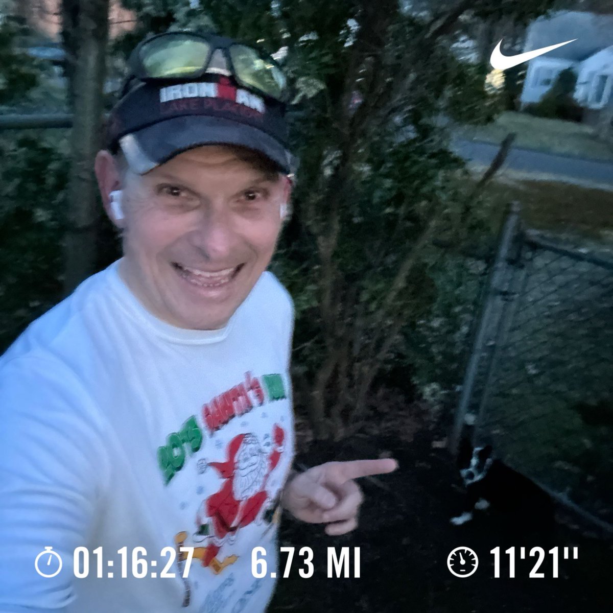 I ran 6.73 miles with Nike⁠ Run Club #JustDoIt #imlp2024 #mikereillyiscalling  53° and clear skies with a slight breeze here and there. Finished right at dusk. It’s good training!  🏊🚴🏃💥