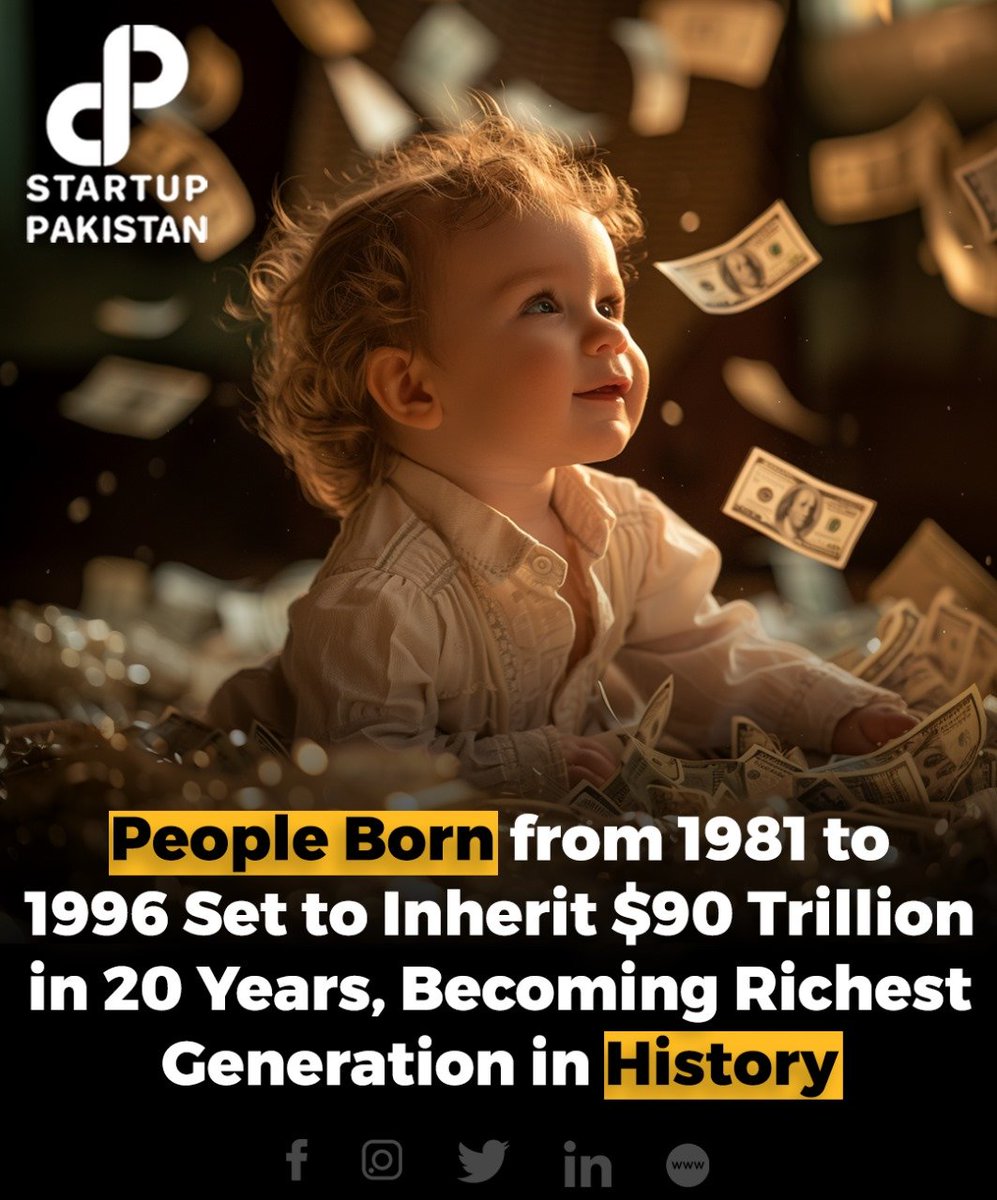 Individuals born between 1981 and 1996 are poised to inherit an unprecedented $90 trillion over the next two decades, potentially becoming the wealthiest generation in history. 

#WealthTransfer #Inheritance