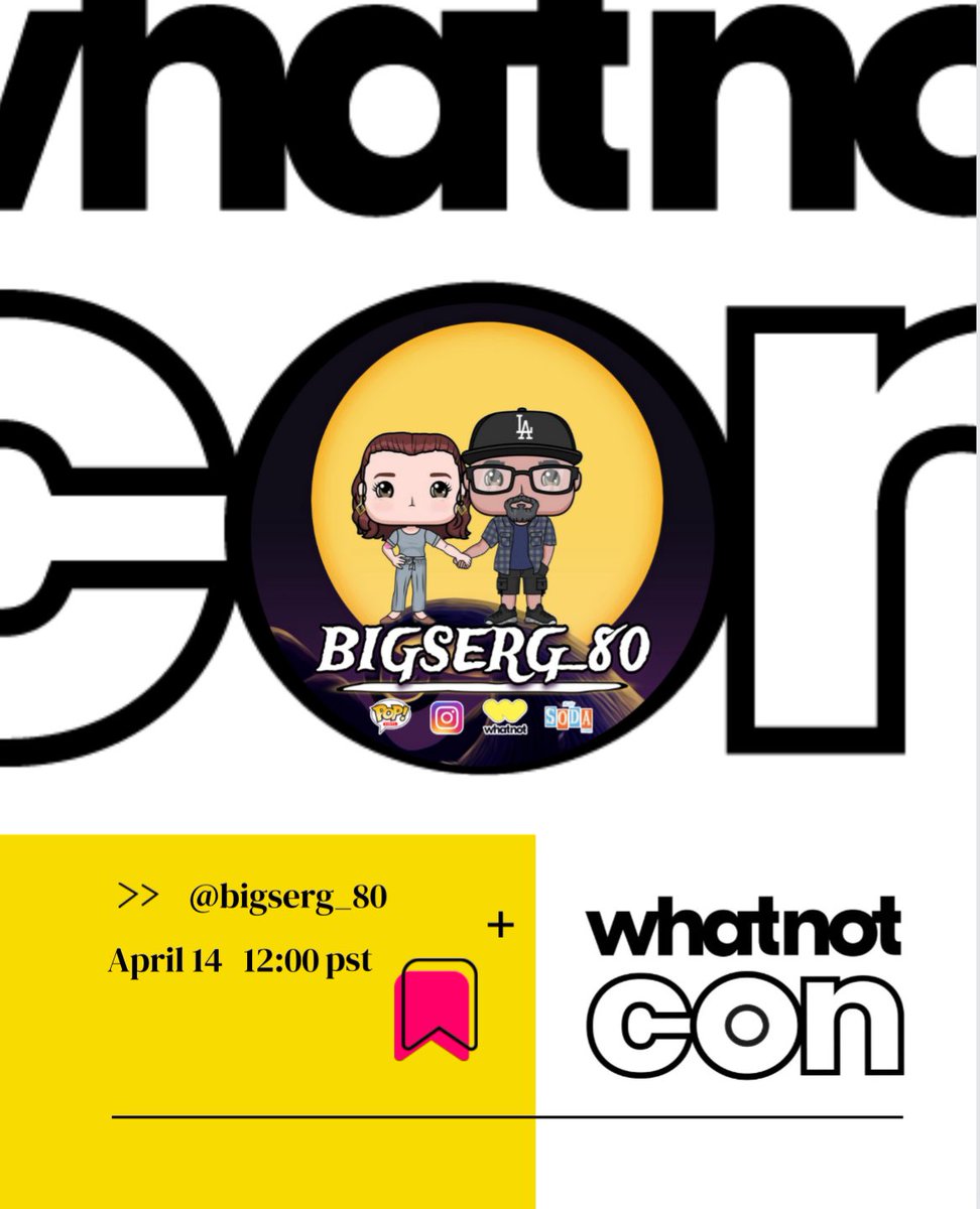 Join me 4-14 12:00 pm pst for #whatnotcon show. It’s gonna be awesome! #funko #funkosoda #whatnot #whatnotseller

whatnot.com/s/oKrSdBnC