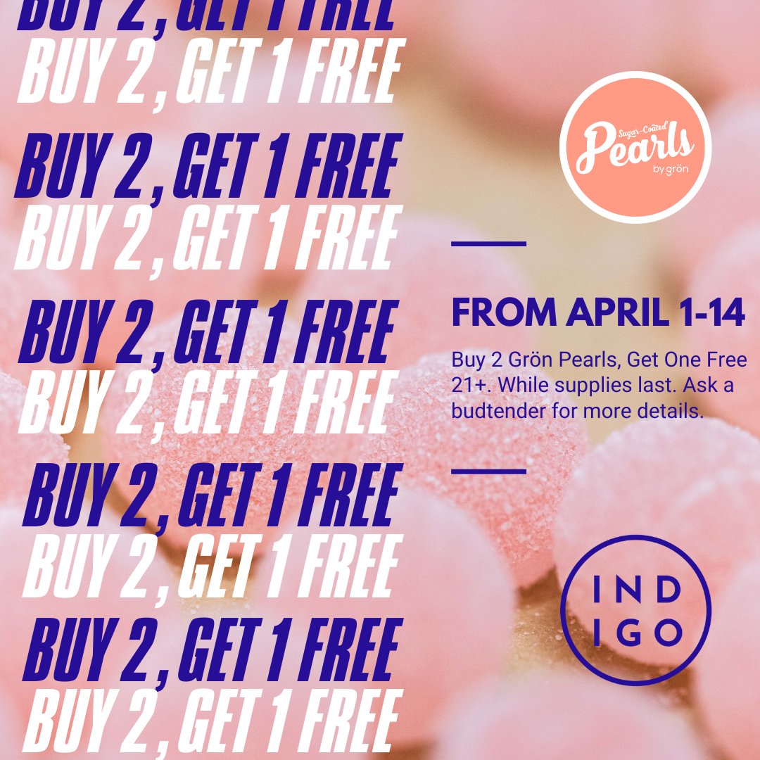 Philly friends and NJ neighbors, sweeten your day with a treat that's twice as nice! 🍬 

From April 1-14, swing by Indigo for a deal that's as delightful as spring itself: Buy 2 Grön Pearls and the third's on us! 

Hurry in, while the Pearls last! 🌸 

@eatgron